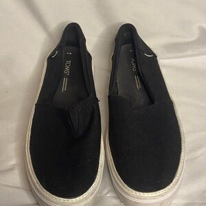 TOMS Classic Black Canvas Slip-Ons Size 9 Women